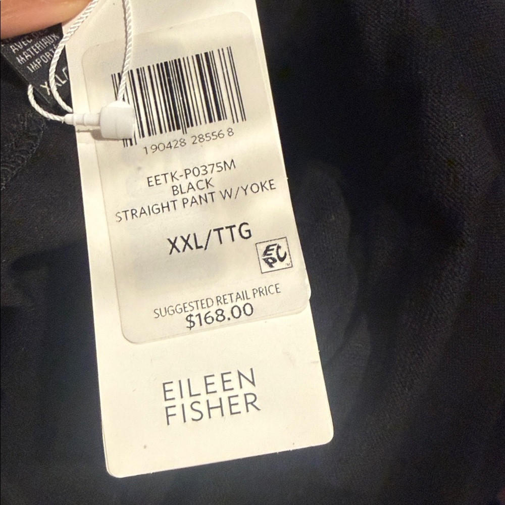 Eileen Fisher Straight Leg Yoke Pant Black XXL NWT - Picture 6 of 6